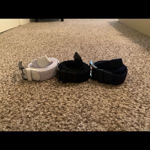 Lot Of Woven Golf Belts White/Navy/Black (3) 38”